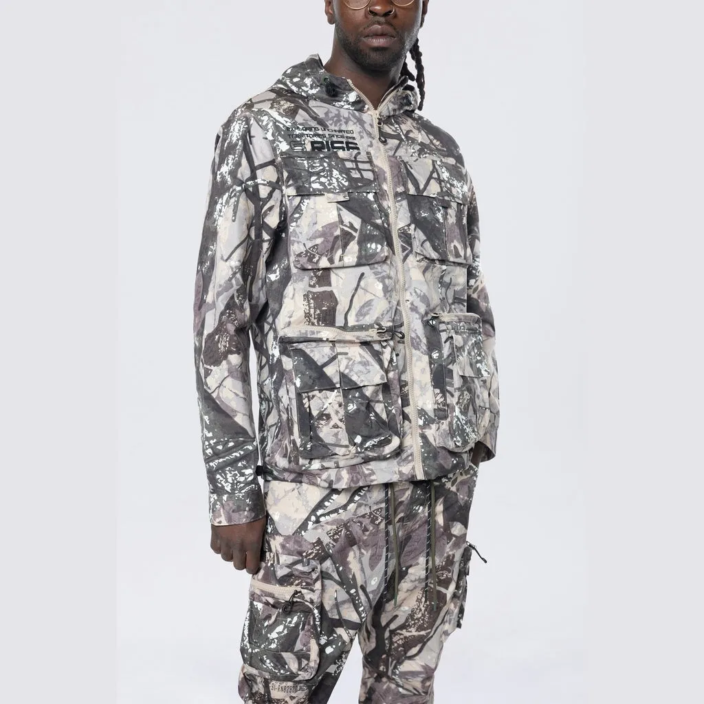 Utility Windbreaker Jacket - Olive Hunting Camo