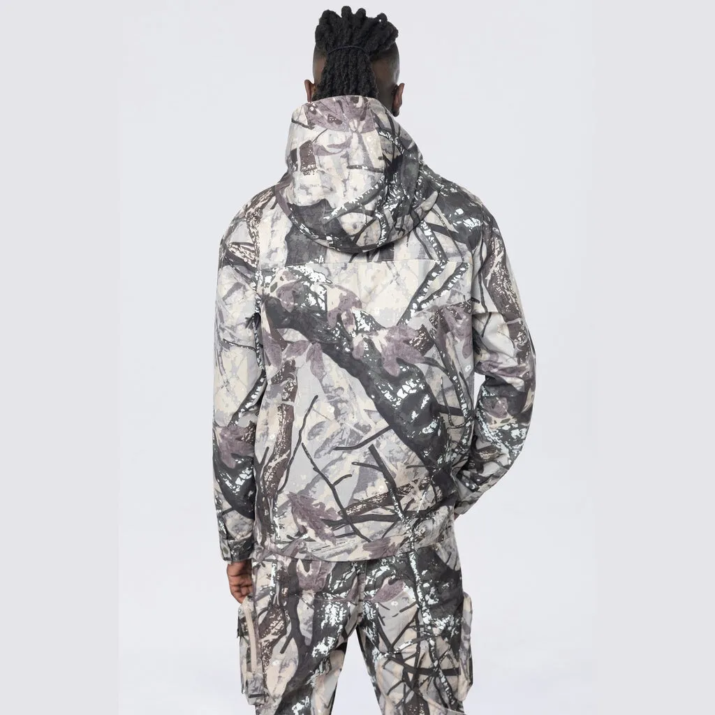 Utility Windbreaker Jacket - Olive Hunting Camo