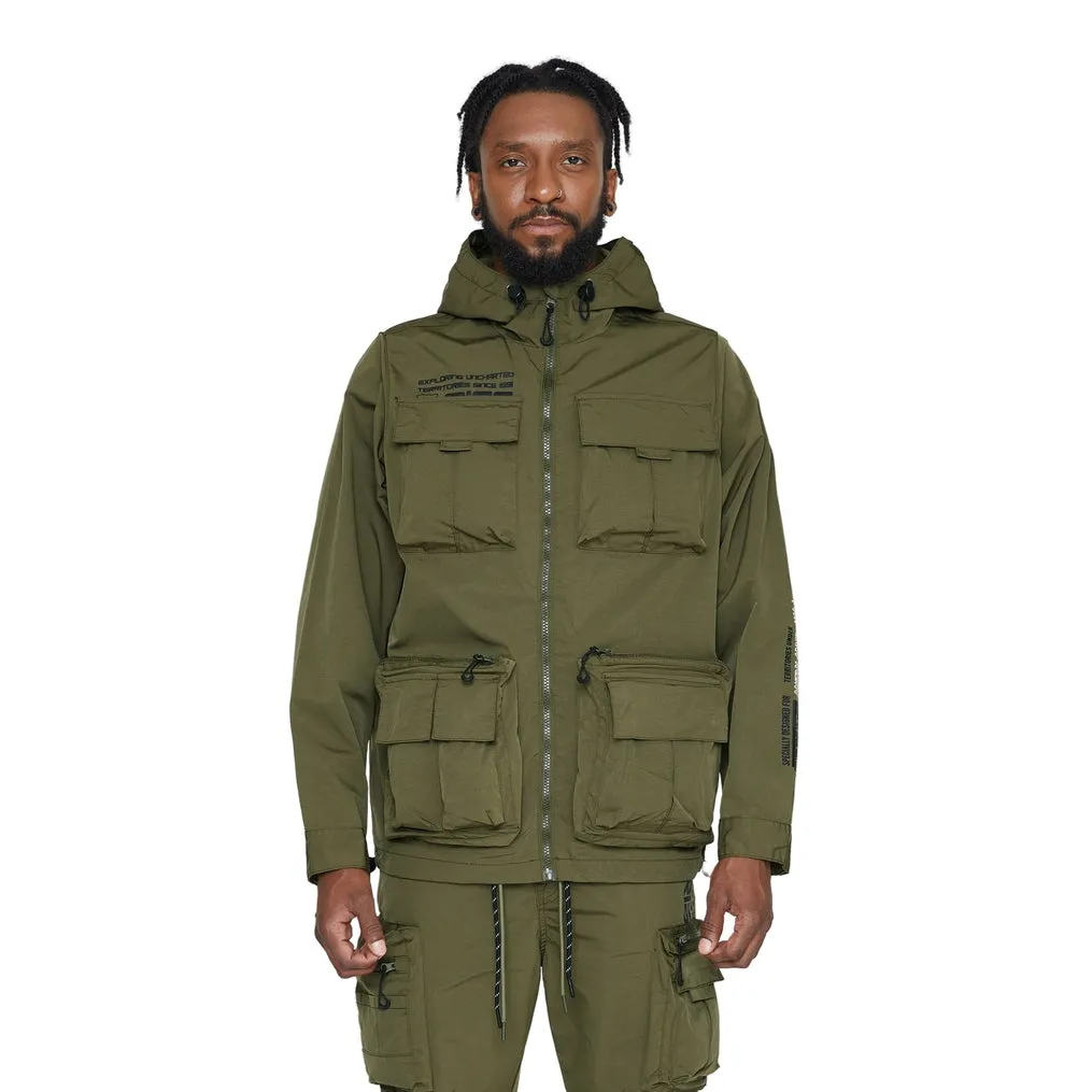 Utility Windbreaker Jacket - Olive