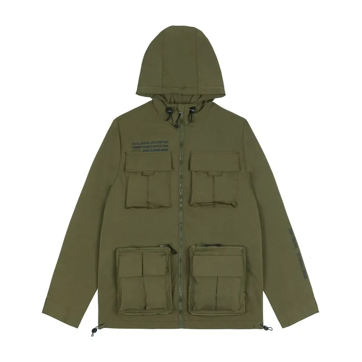 Utility Windbreaker Jacket - Olive