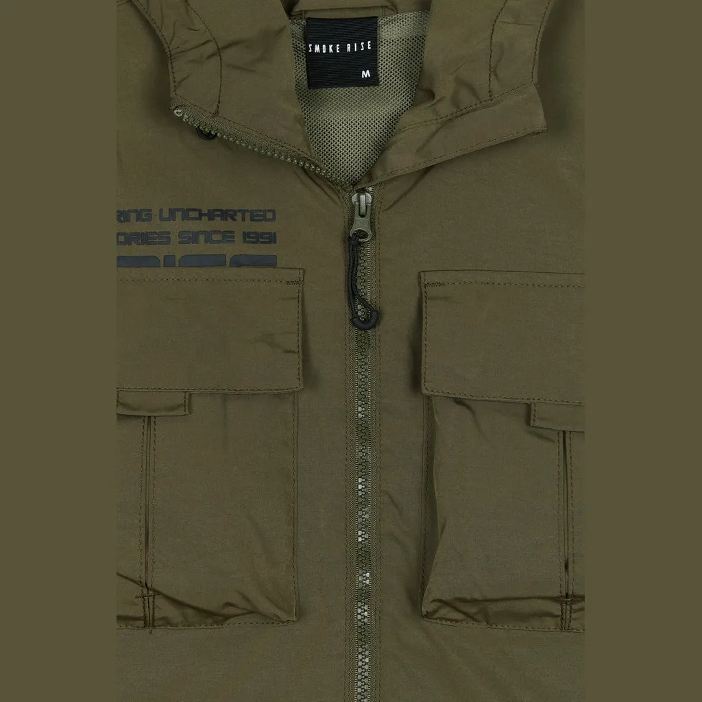 Utility Windbreaker Jacket - Olive