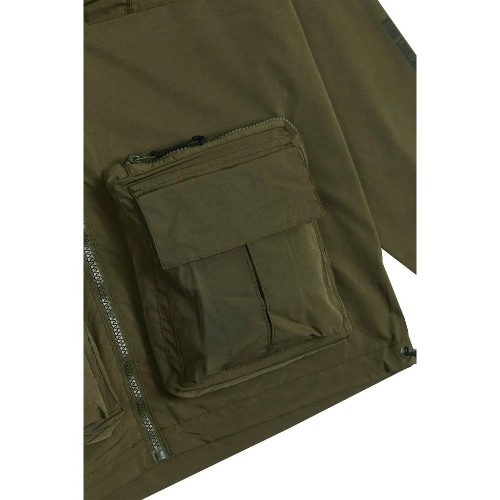 Utility Windbreaker Jacket - Olive