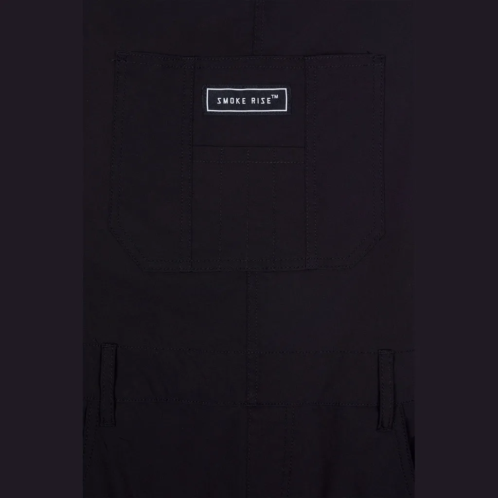 Utility Windbreaker Overalls - Black