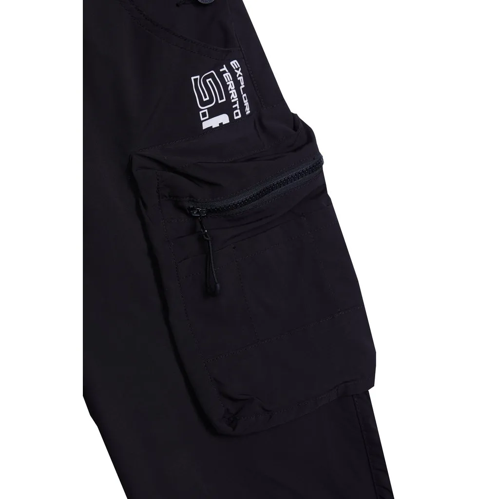 Utility Windbreaker Overalls - Black