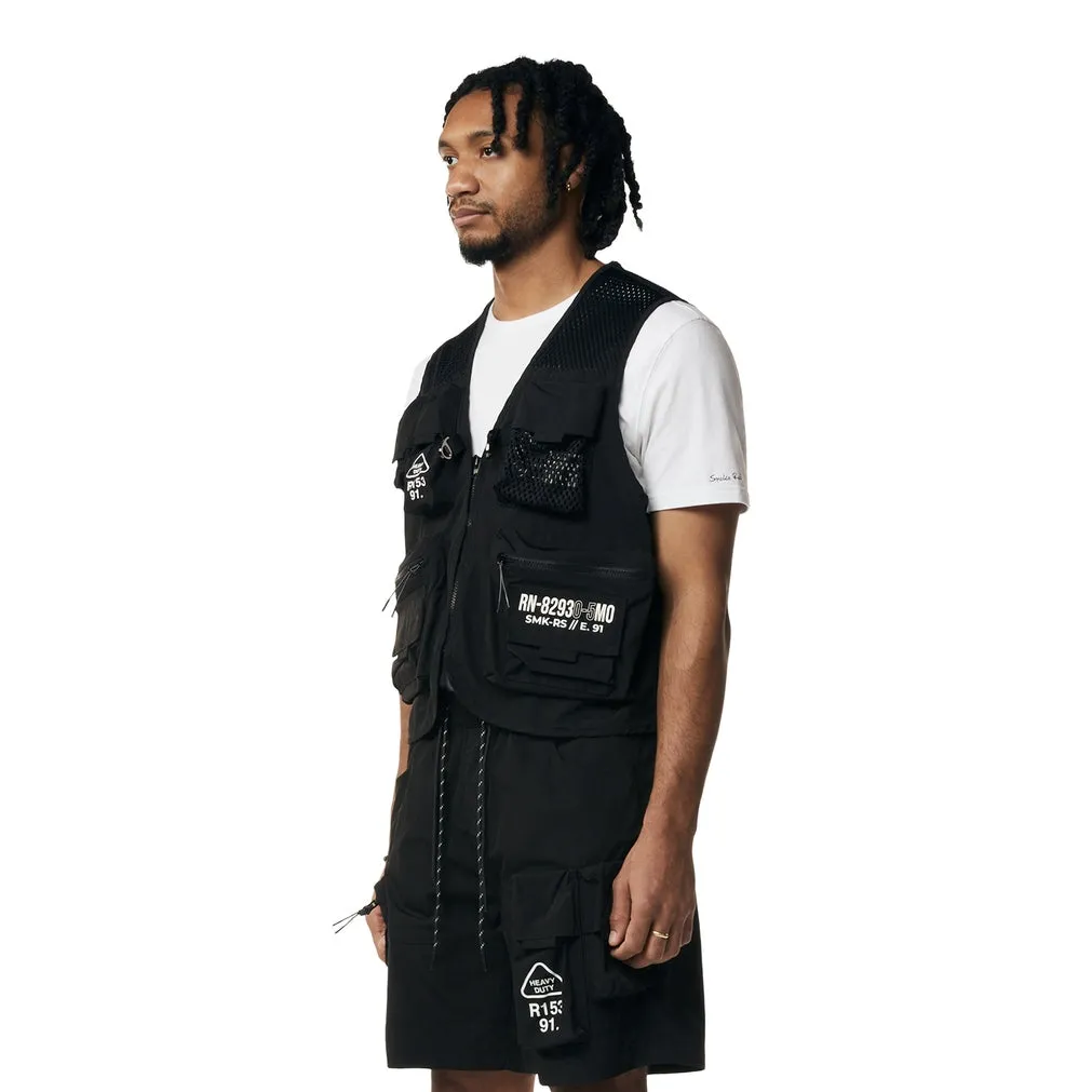 Utility Windbreaker Vest - Black