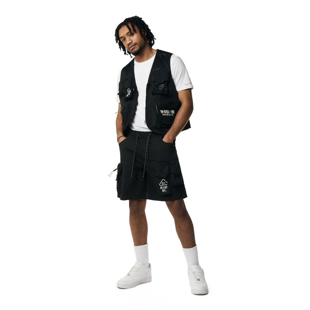 Utility Windbreaker Vest - Black