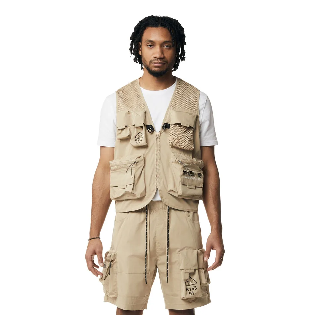 Utility Windbreaker Vest - Khaki