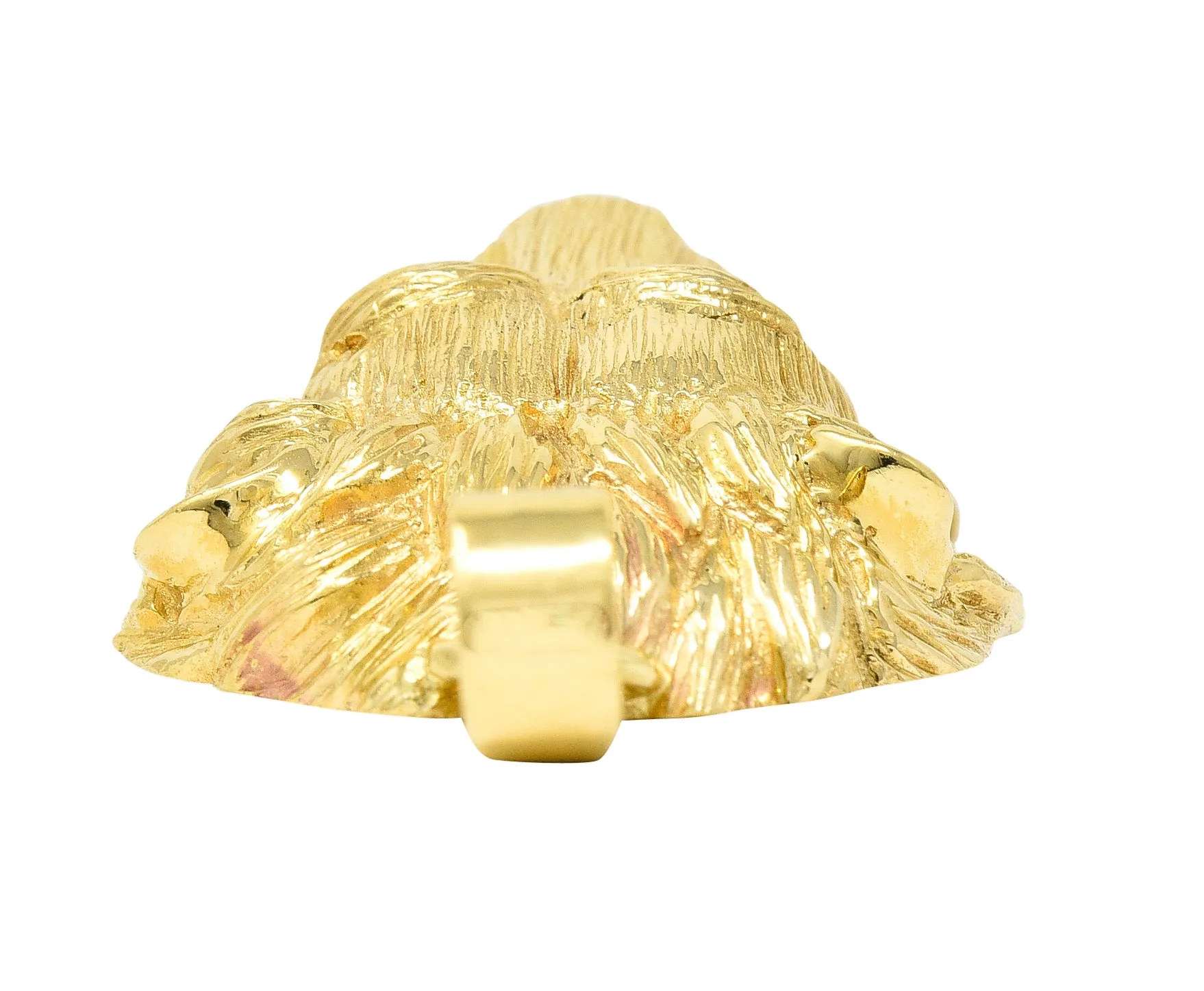 Van Cleef & Arpels 1970's Diamond 18 Karat Yellow Gold Barquerolles Lion Door Knocker Pendant