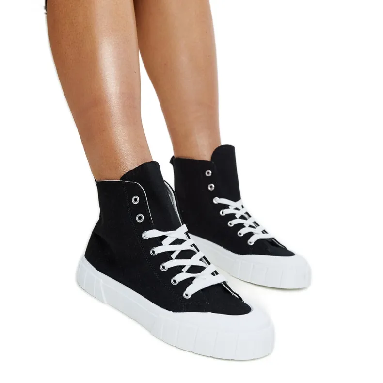 Vinka black high-top sneakers