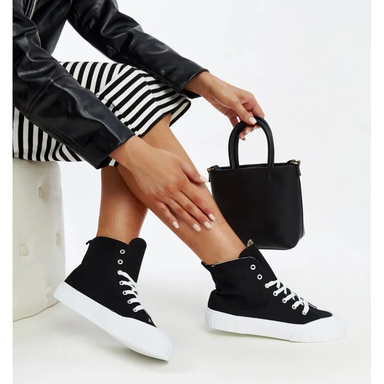 Vinka black high-top sneakers