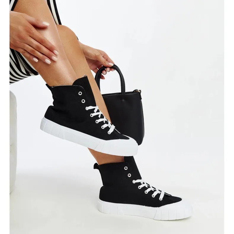 Vinka black high-top sneakers