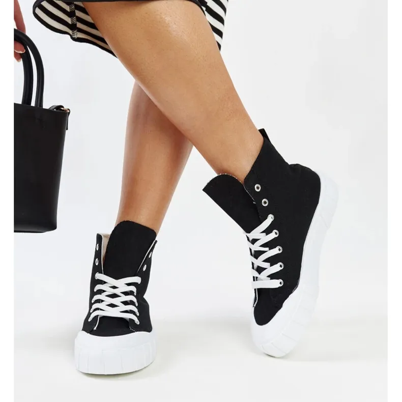 Vinka black high-top sneakers