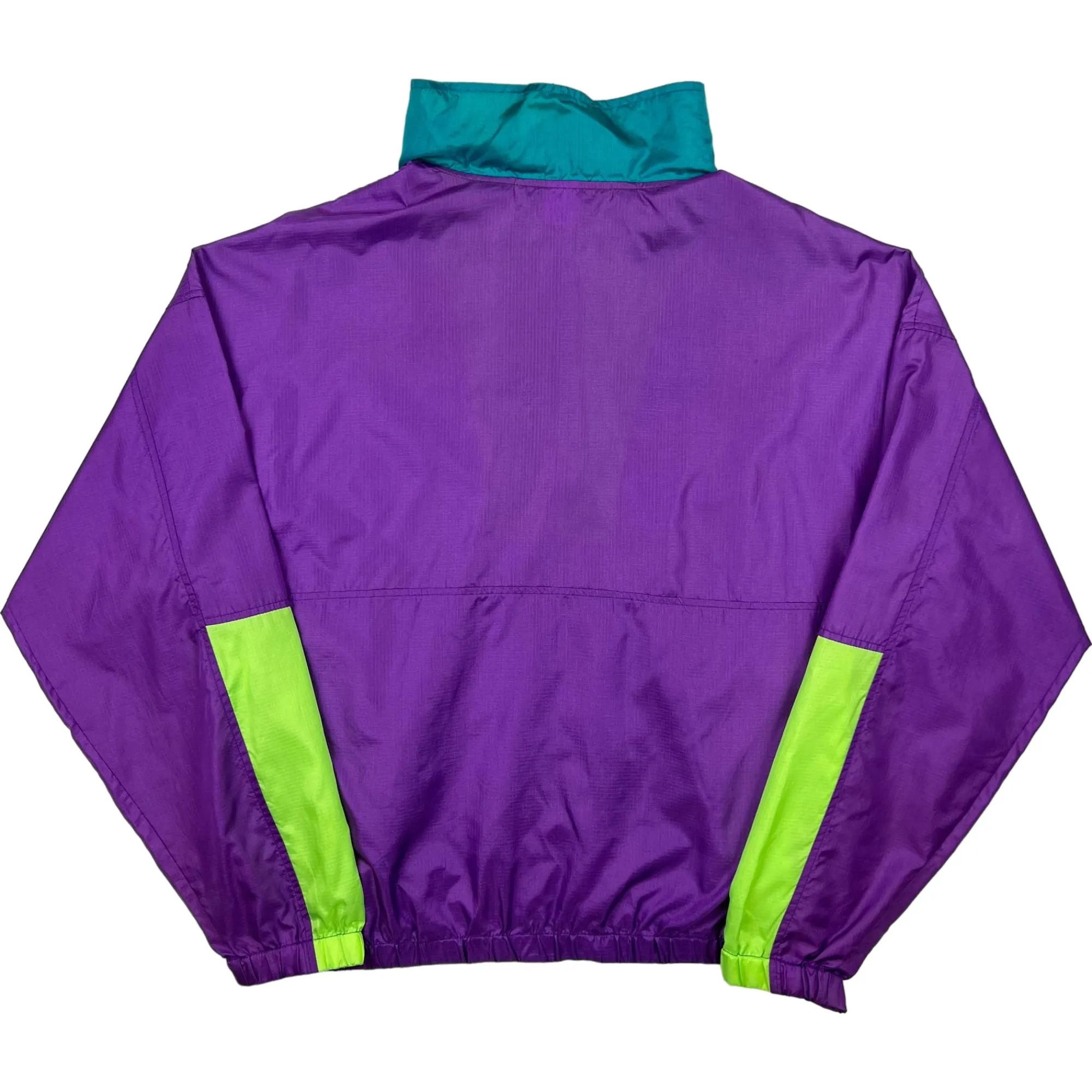 Vintage 90's Columbia Colourblock Windbreaker Jacket Purple Green