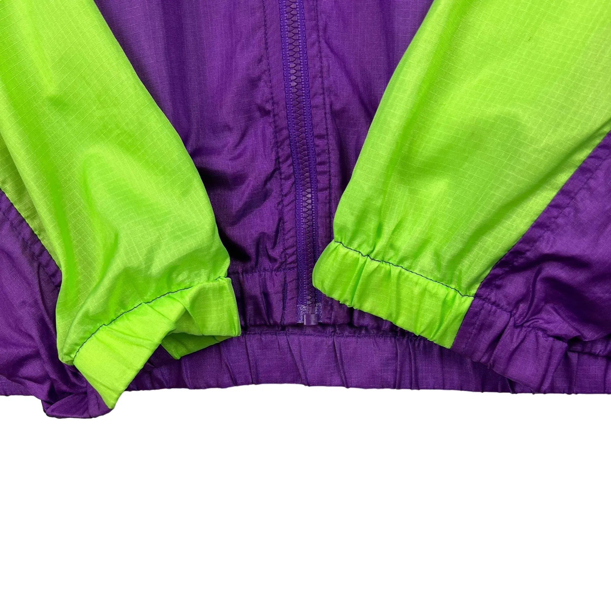 Vintage 90's Columbia Colourblock Windbreaker Jacket Purple Green