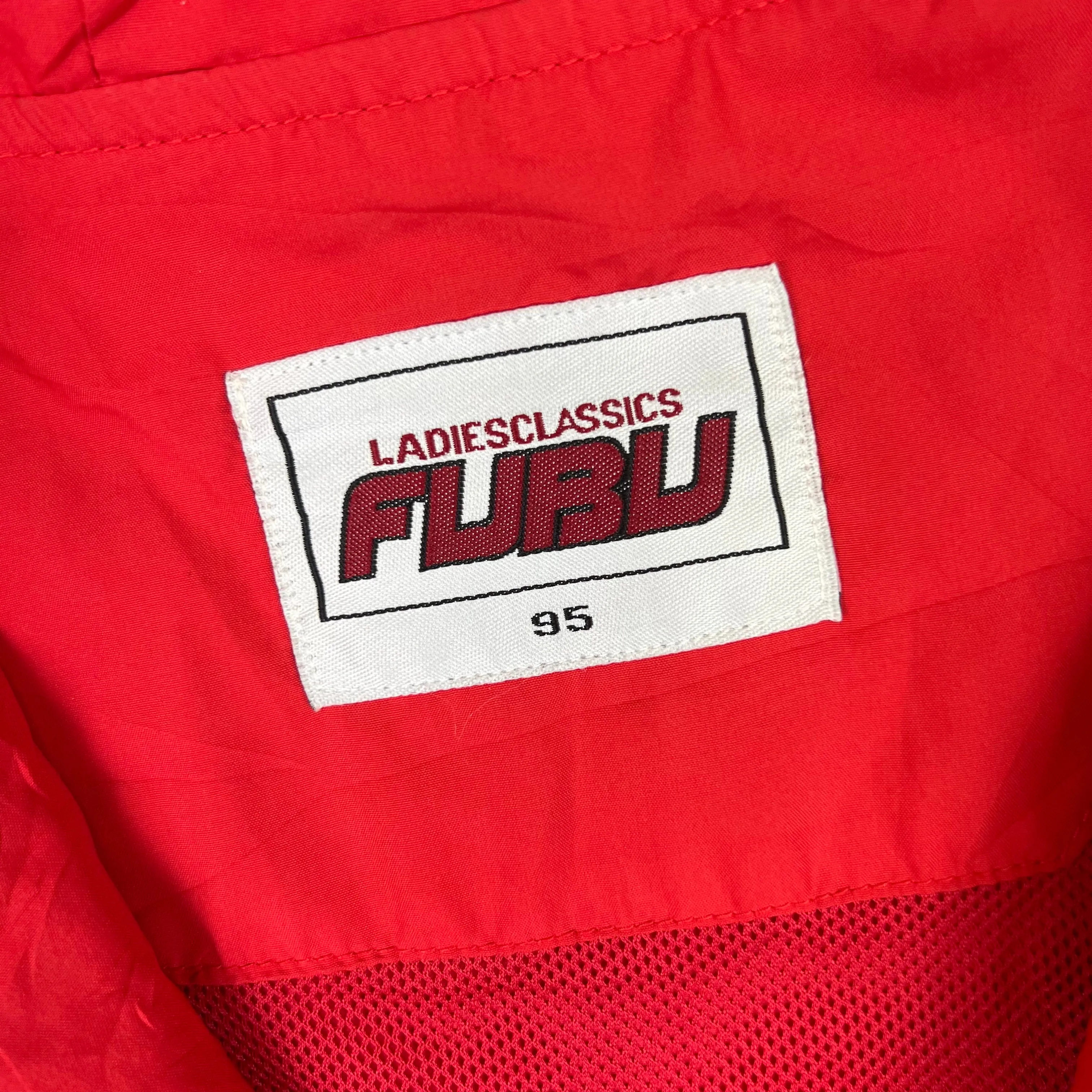 Vintage 90's FUBU Jeans Lightweight Track Windbreaker Jacket Red