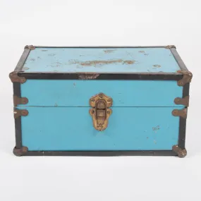 Vintage Doll Wardrobe Suitcase Blue