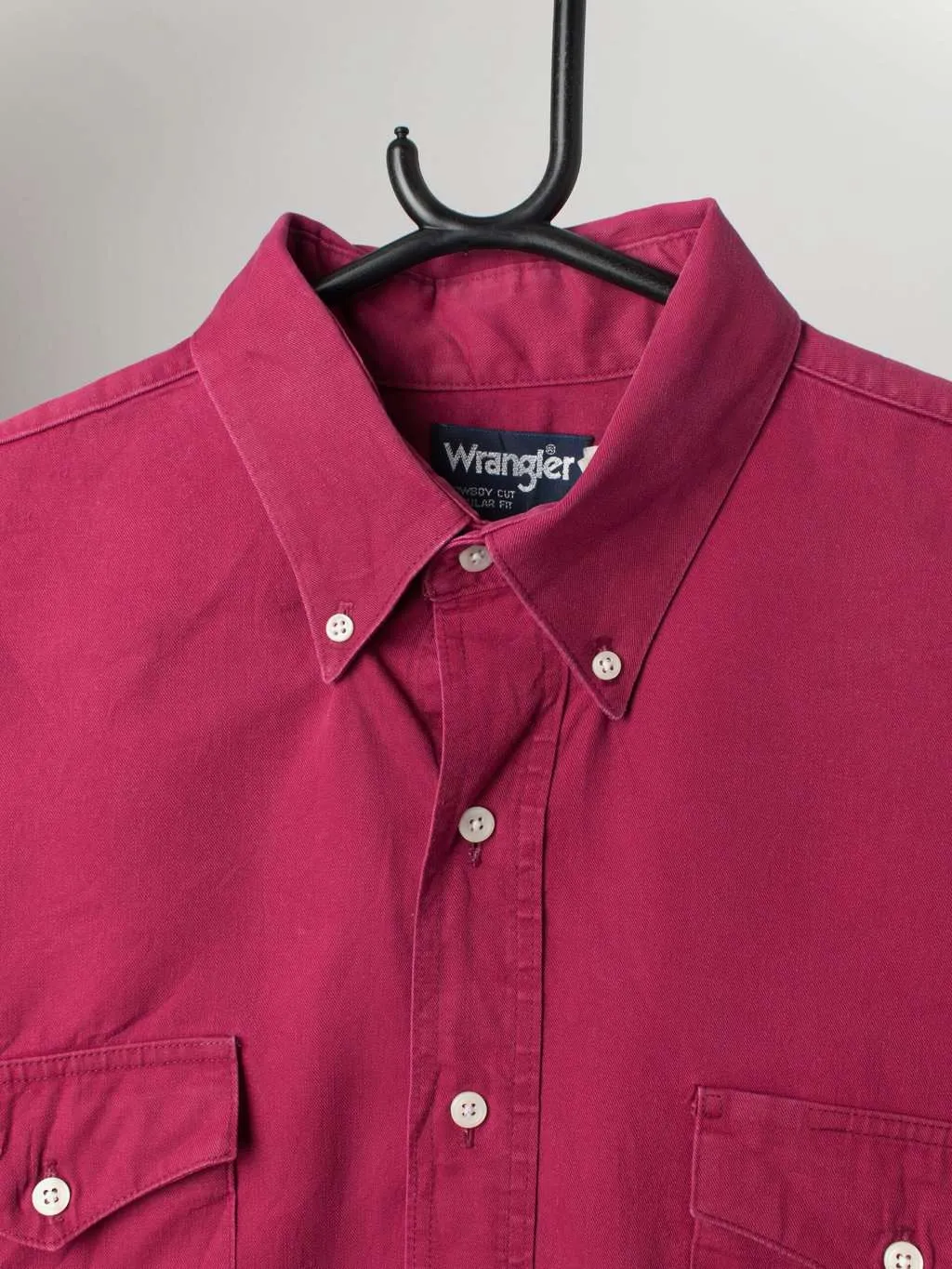 Vintage Wrangler cowboy cut shirt in raspberry pink – Large