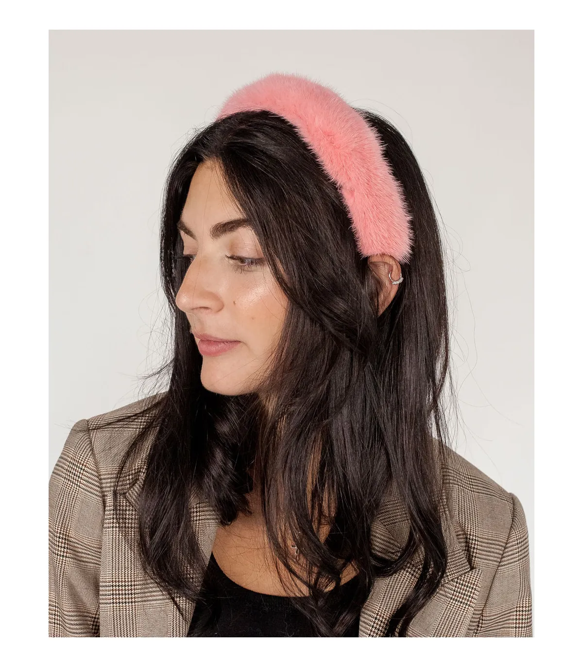 Waldorf Pink Mink Fur Hair Band at FurHatWorld