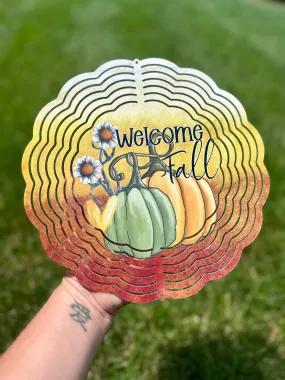 Welcome Fall Pumpkins Wind Spinner