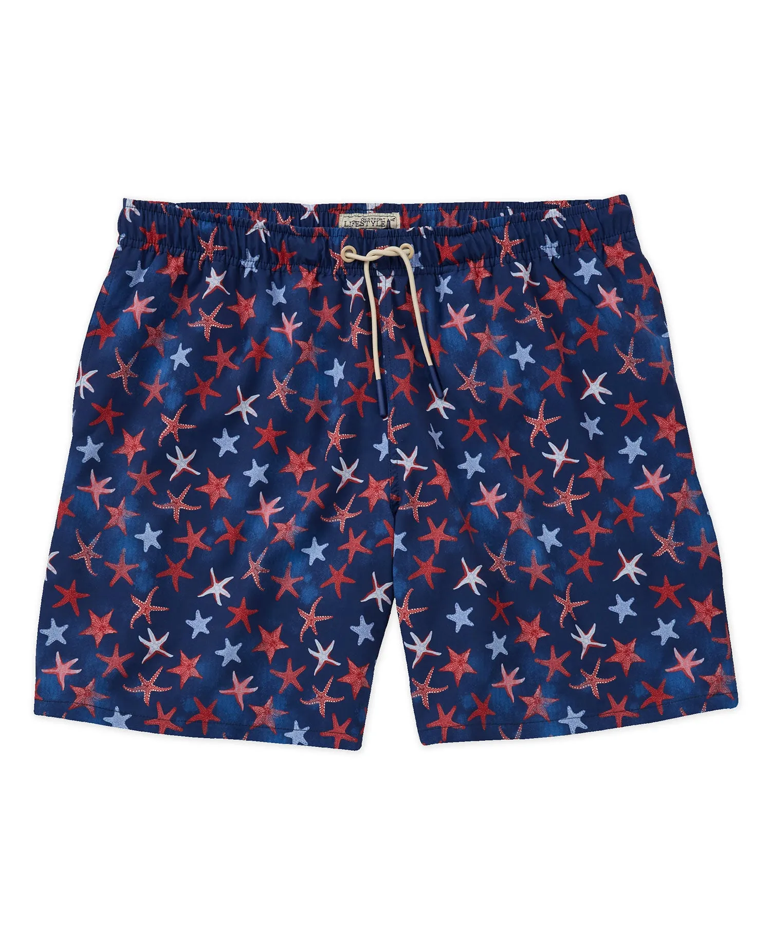 Westport Lifestyle Compo Patriot Stars Print Stretch Swim Trunk