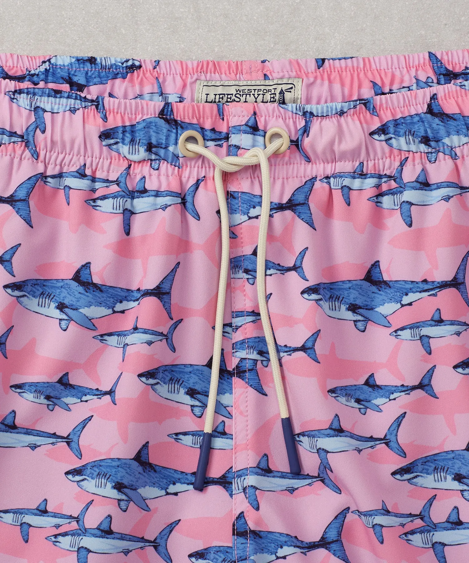 Westport Lifestyle Compo Shark Print Stretch Swim Trunk