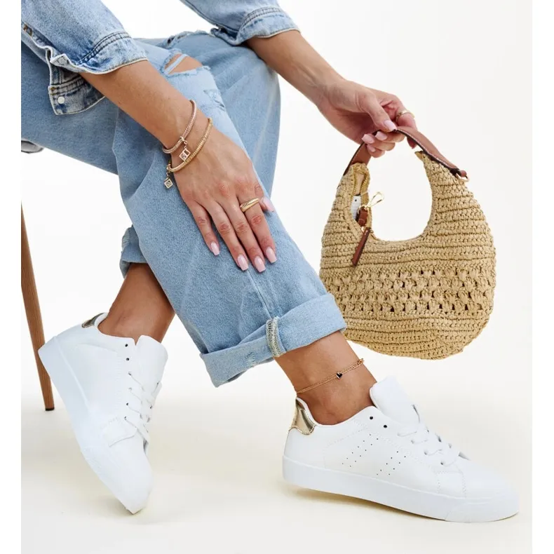 White and gold Akila sneakers