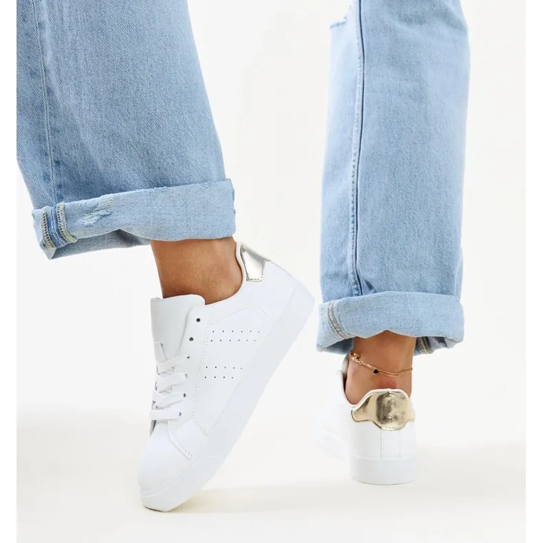 White and gold Akila sneakers