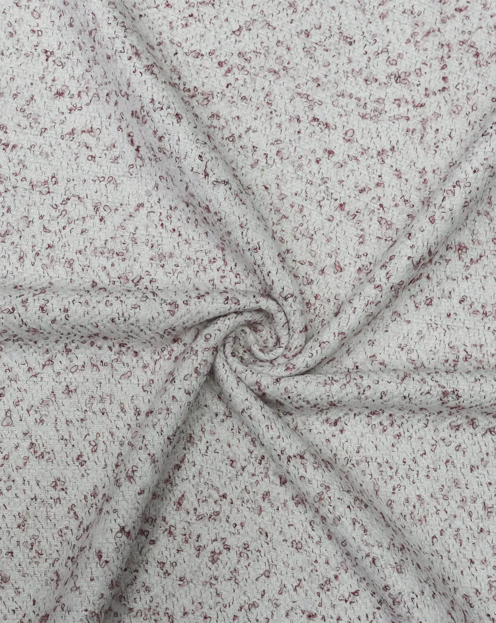 WHITE WOOLEN TWEED FABRIC ( WIDTH 54 INCHES )