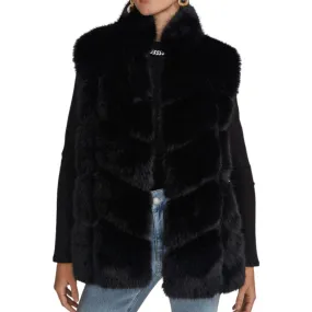 WHITLEY FAUX FUR VEST BLACK