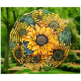 Wind Spinner, Sunflower Spinner, Garden Spinners, Patio Decor, 10 Inch Wind Spinner