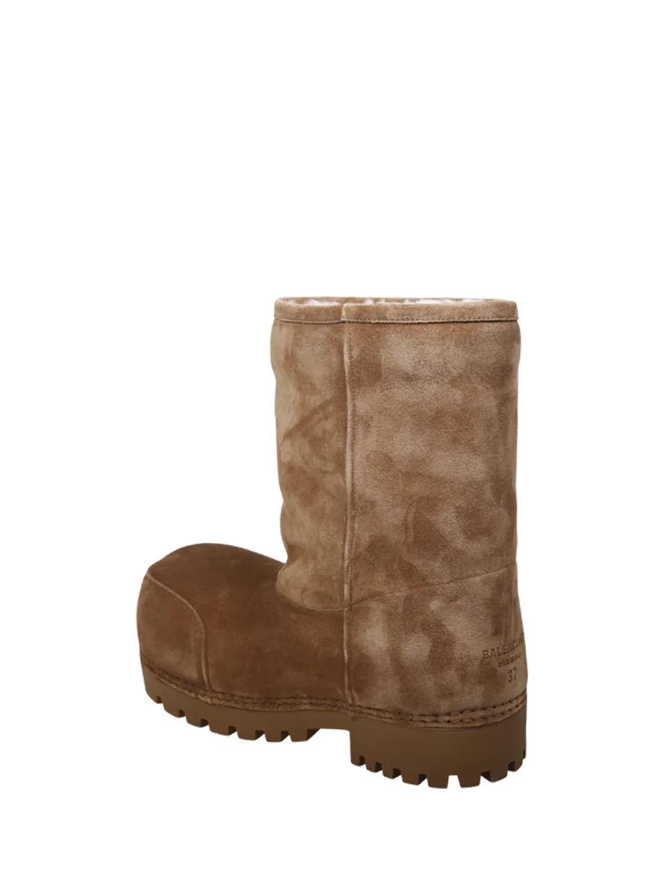 WOMAN BALENCIAGA BROWN CALF LEATHER ALASKA FUR LOW BOOT