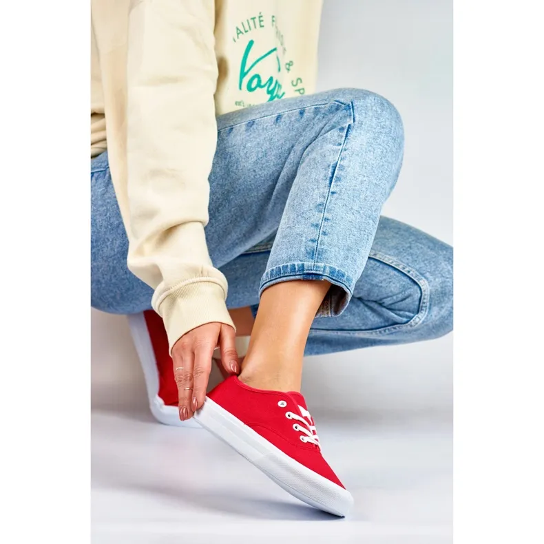 Women's red sneakers