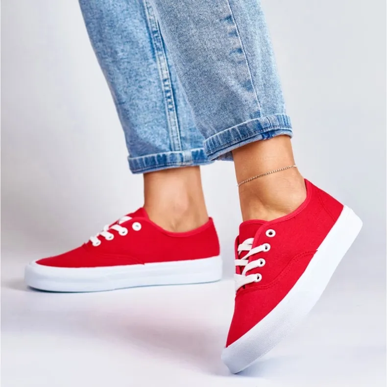 Women's red sneakers