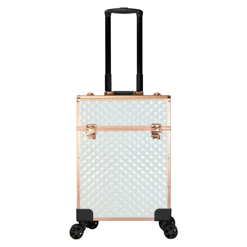 Women's Cosmetic Nail Makeup Professional Trolley Suitcase Organizer Bag