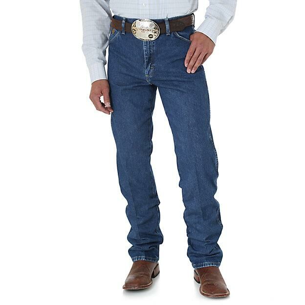 Wrangler Men's George Strait Cowboy Cut Original Fit Jeans in Heavyweight Stone Denim