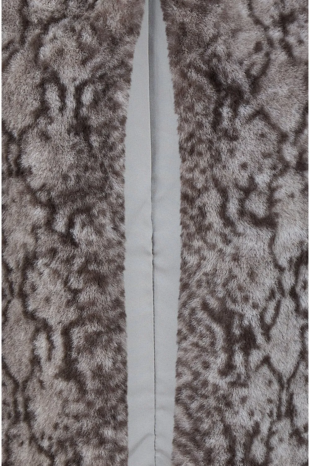 Yumi Grey Snake Print Faux Fur Gilet